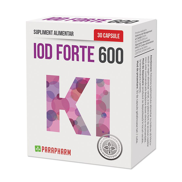 Iod Forte 600 mcg Parapharm – 30 capsule driedfruits.ro/ Capsule si comprimate
